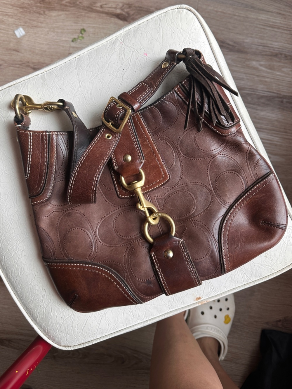 Coach Hamptons Brown Hobo Purse 11328